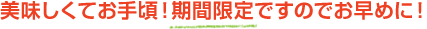 美味しくてお手頃！期間限定ですのでお早めに！